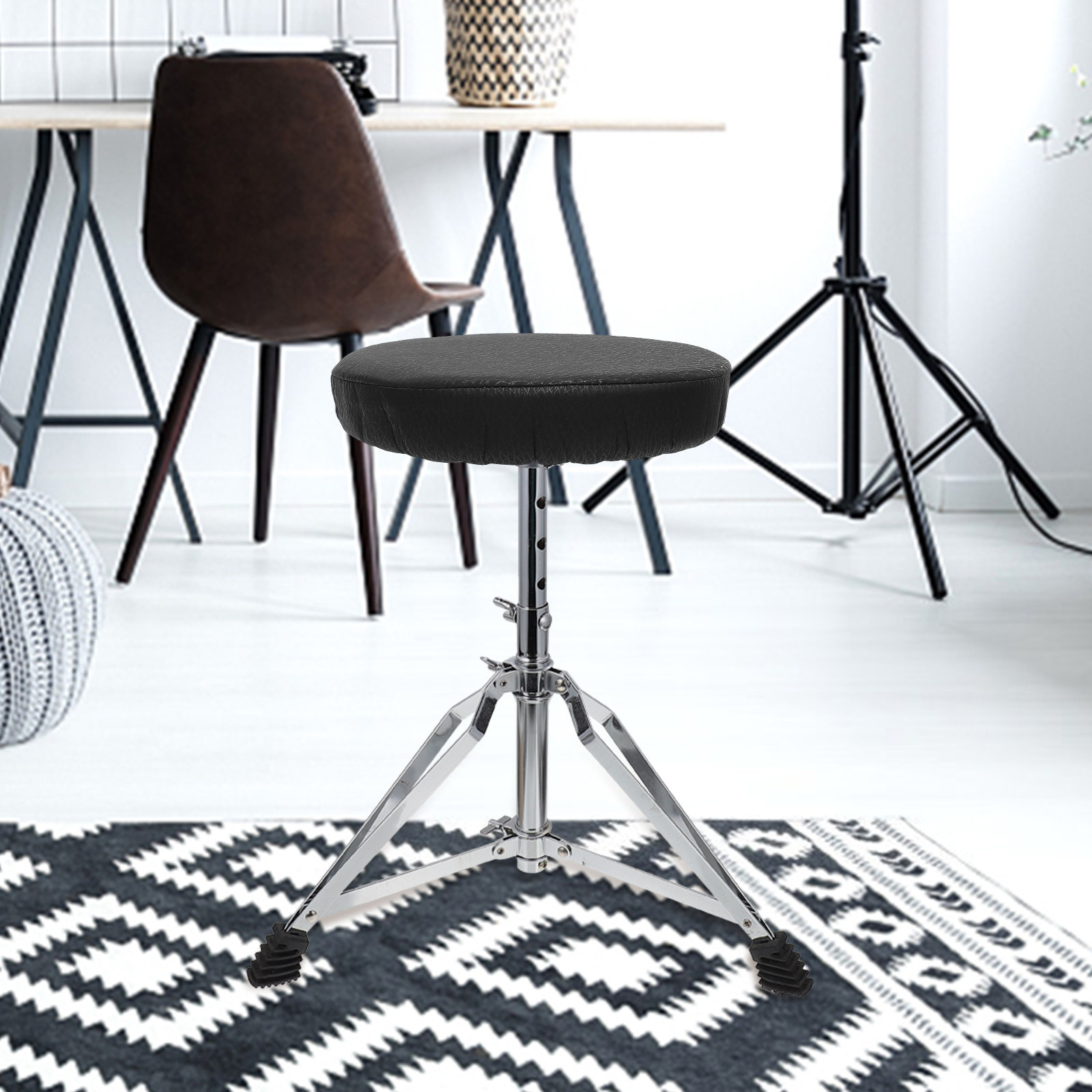 Home Bar Stools - 라운드 스툴 커버 블랙 탄성 바스툴