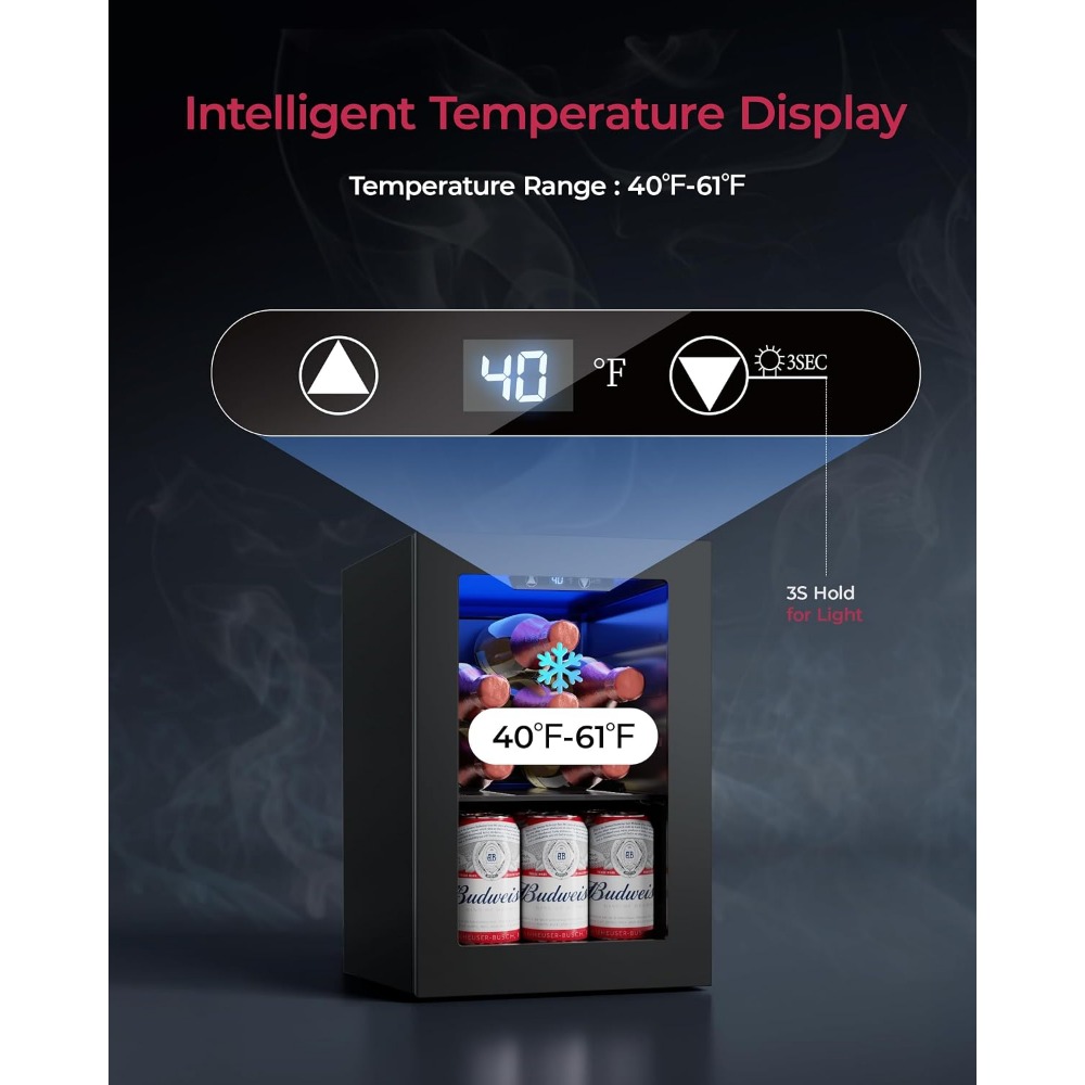 24캔 미니 냉장고, 0.6 Cu.Ft 음료 쿨러, 블 - Home Bar Shelf 리뷰 및 가격