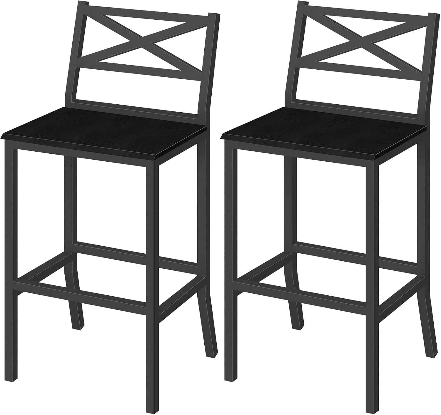 바 스툴, 등받이와 발받침이 있는 바 의자 2개 세트, - Home Bar Stools 리뷰 및 가격