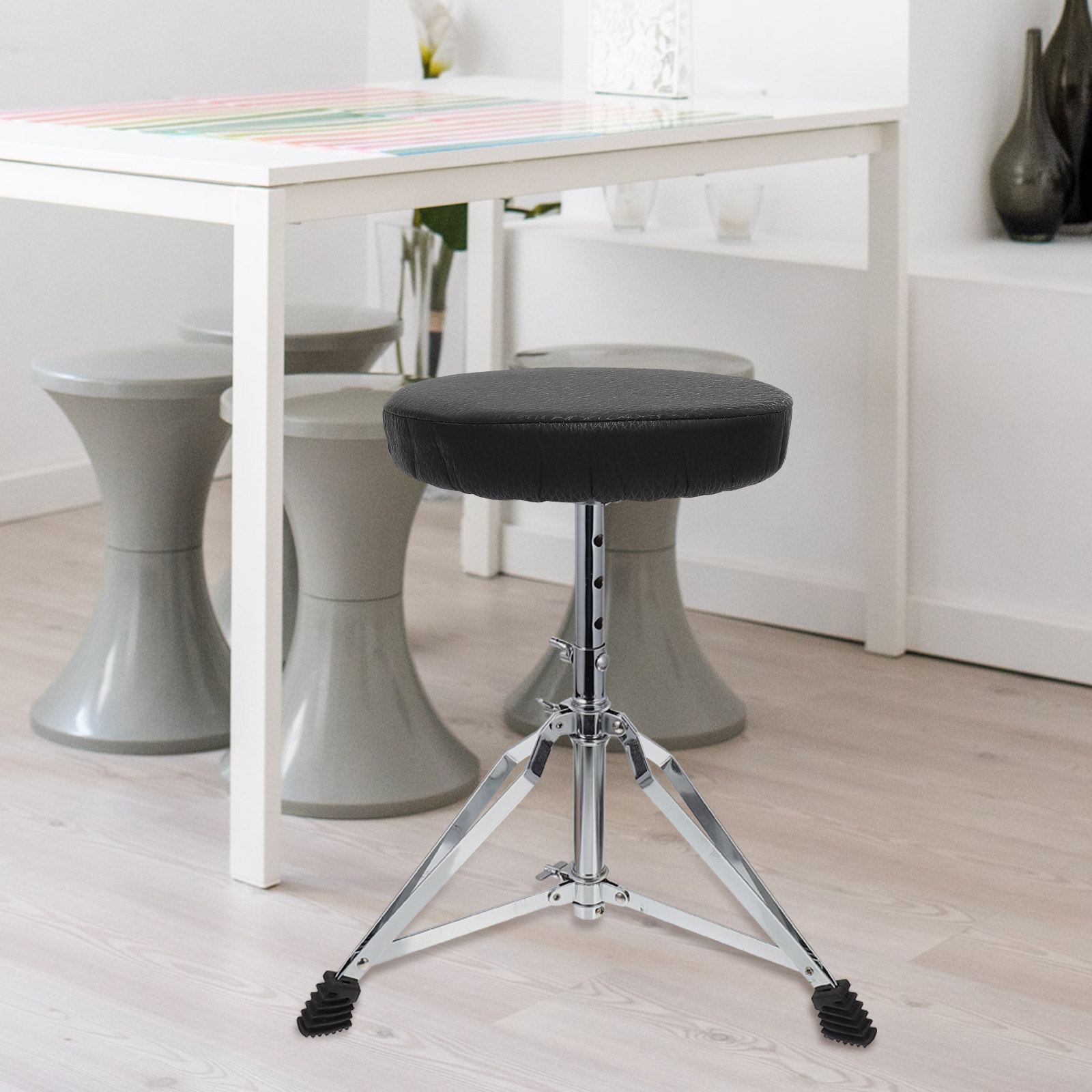 슈퍼 라운드 스툴 커버 블랙 코튼 폴리에스터 탄성 스폰 - Home Bar Stools 리뷰 및 가격